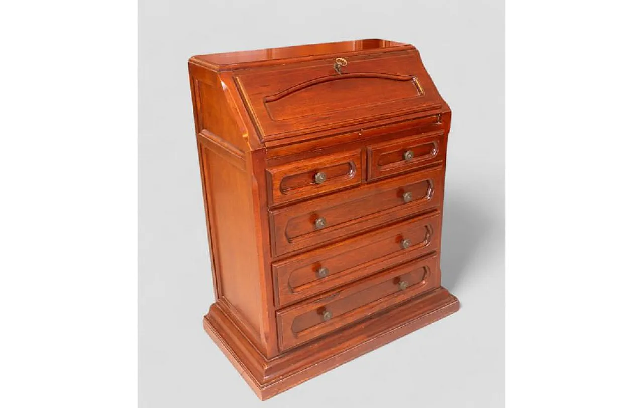 Drop-front desk in wood with drawers, 20th century 3