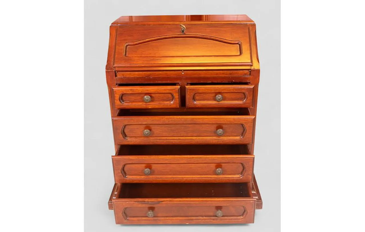 Drop-front desk in wood with drawers, 20th century 6