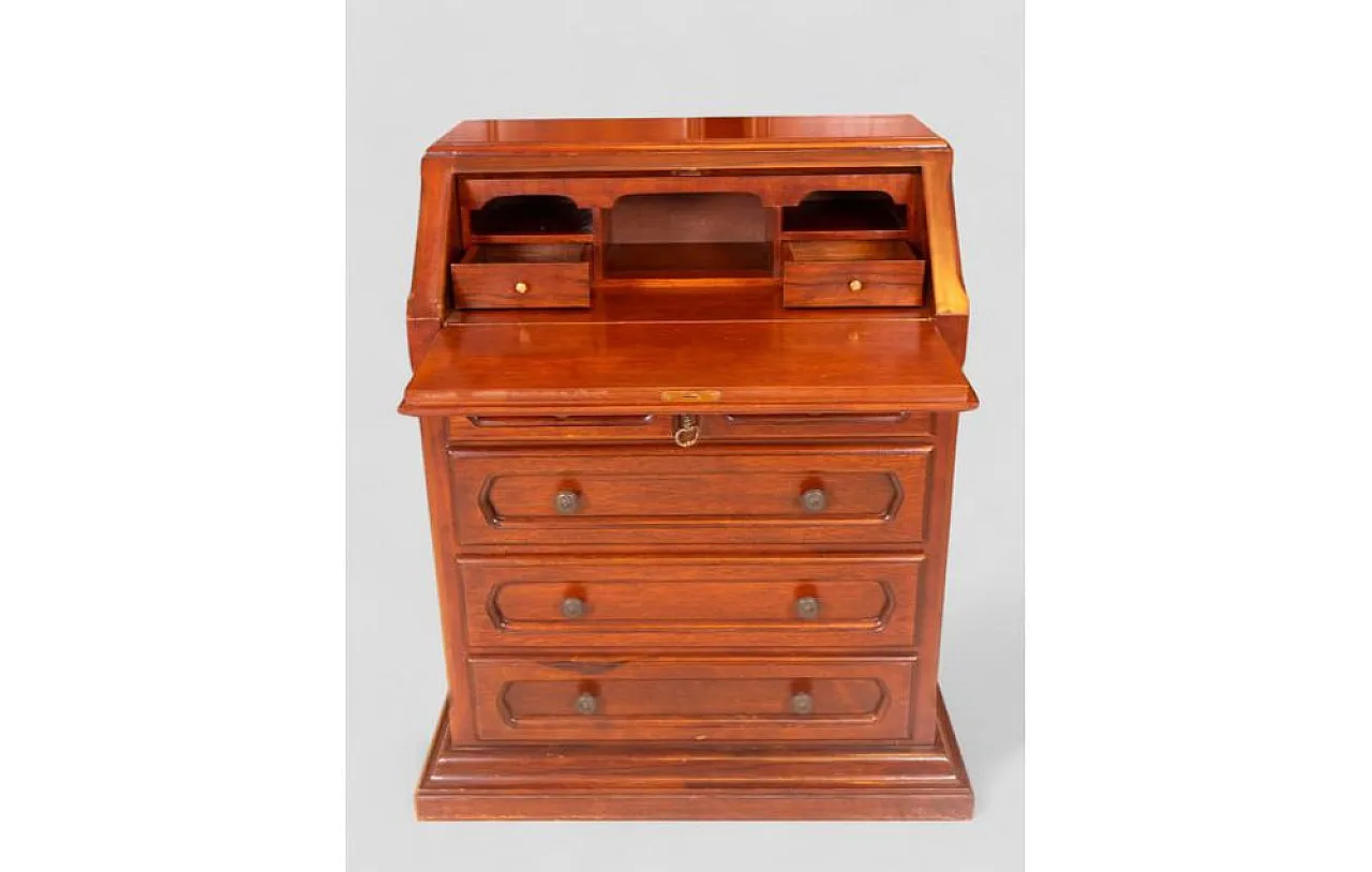 Drop-front desk in wood with drawers, 20th century 7