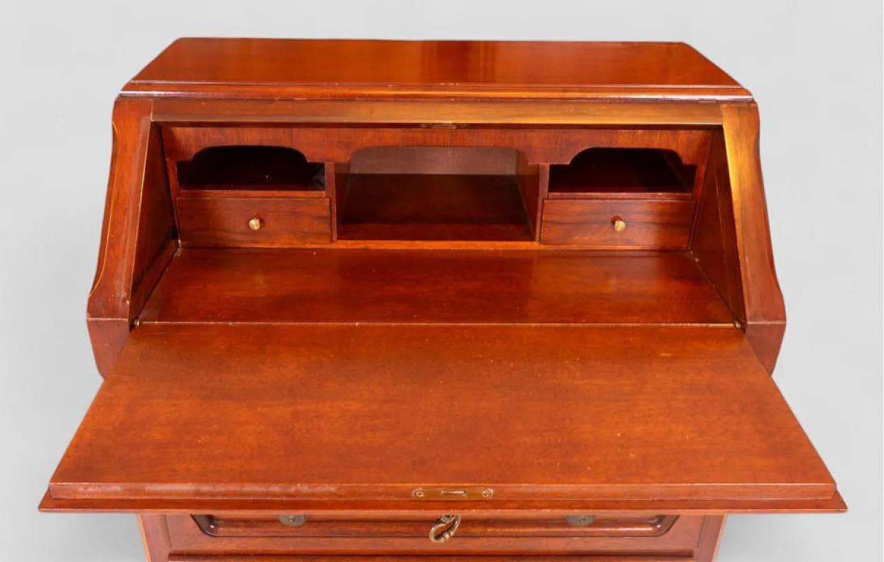 Drop-front desk in wood with drawers, 20th century 9