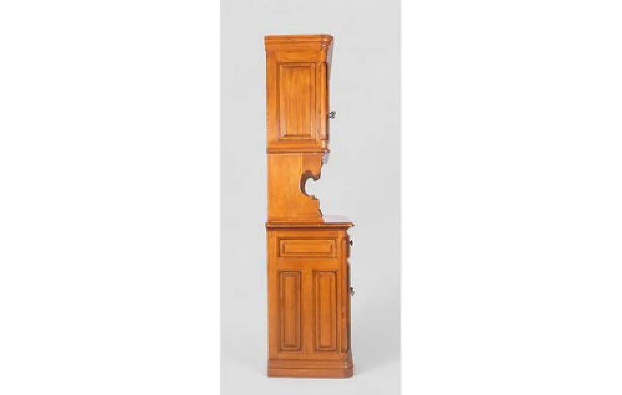 Wood sideboard with upper glass cabinet and central drawers, 1960s 4