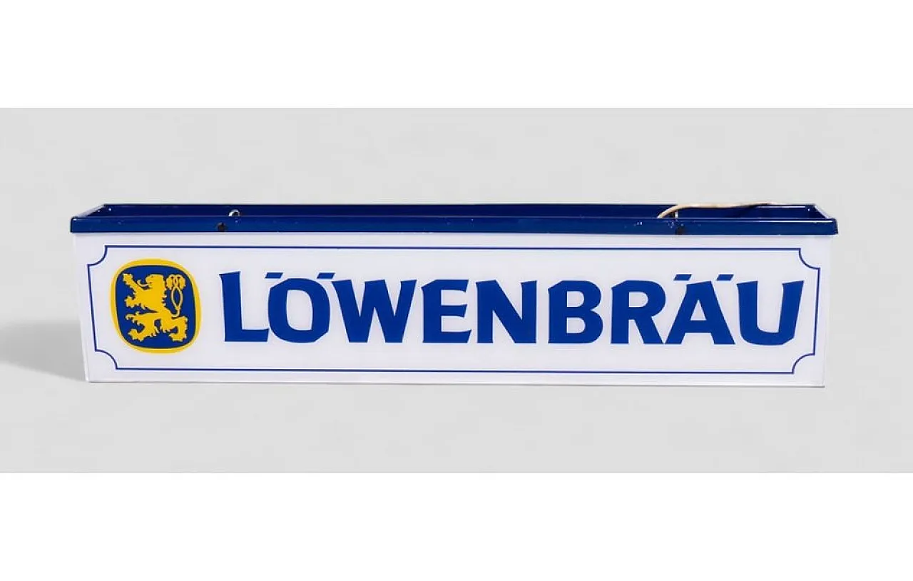 Insegna luminosa in plastica e ferro di Löwenbräu, anni '80 2