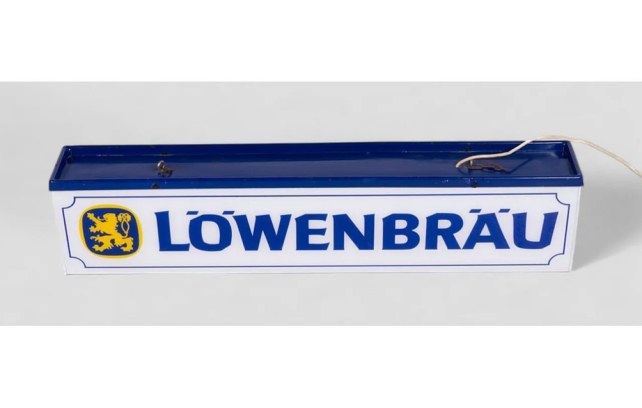 Insegna luminosa in plastica e ferro di Löwenbräu, anni '80 3