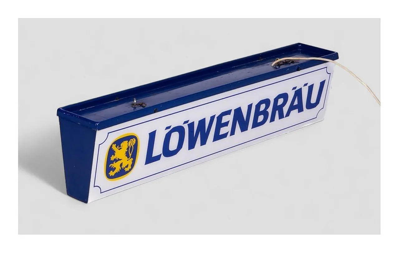 Insegna luminosa in plastica e ferro di Löwenbräu, anni '80 4