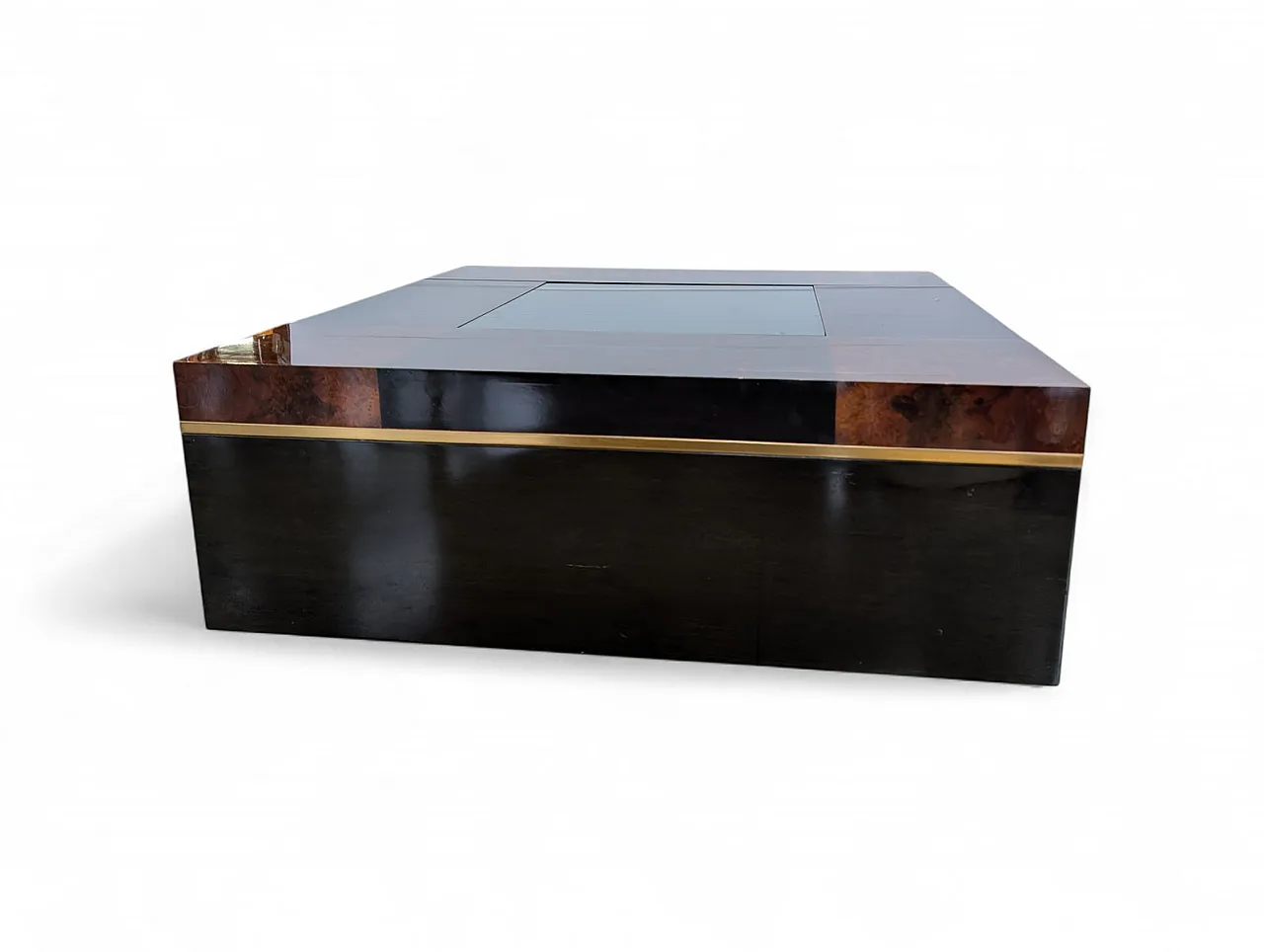 Walnut burl coffee table, 1970s 2