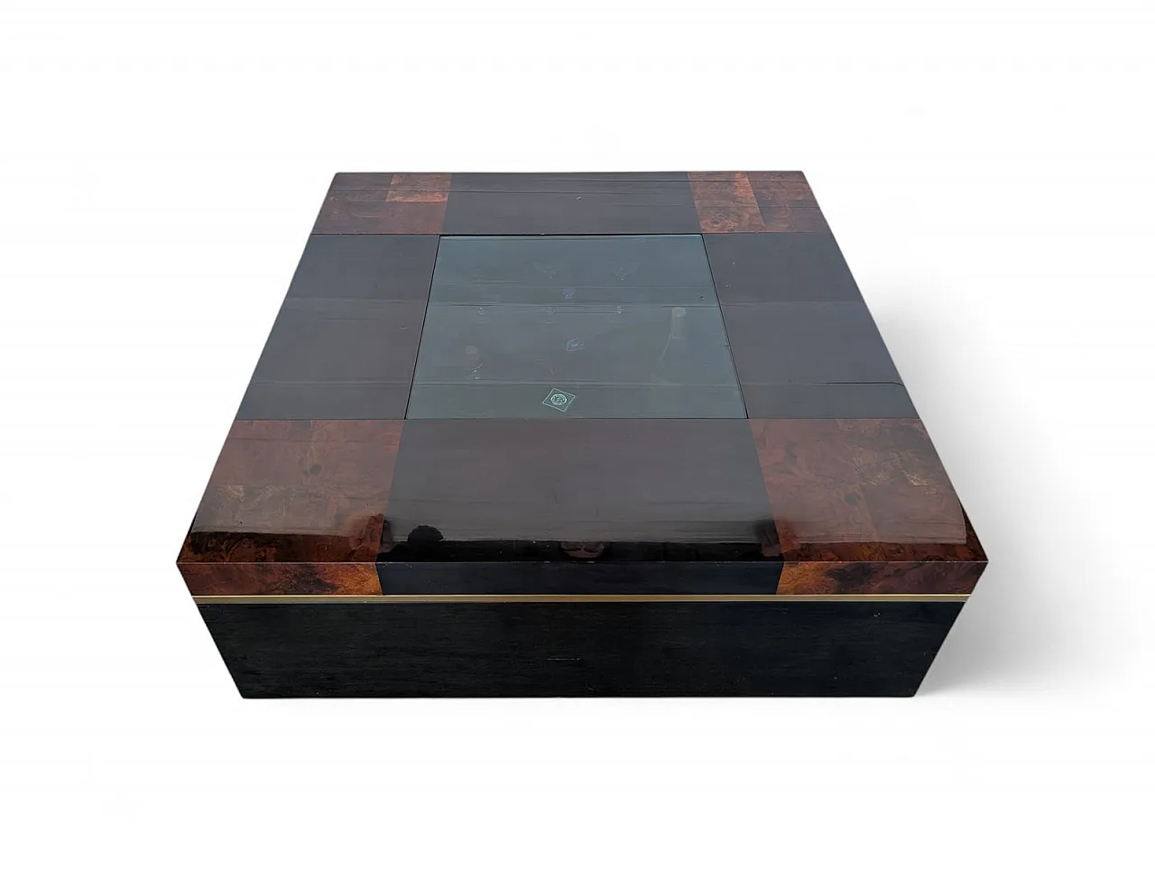Walnut burl coffee table, 1970s 4