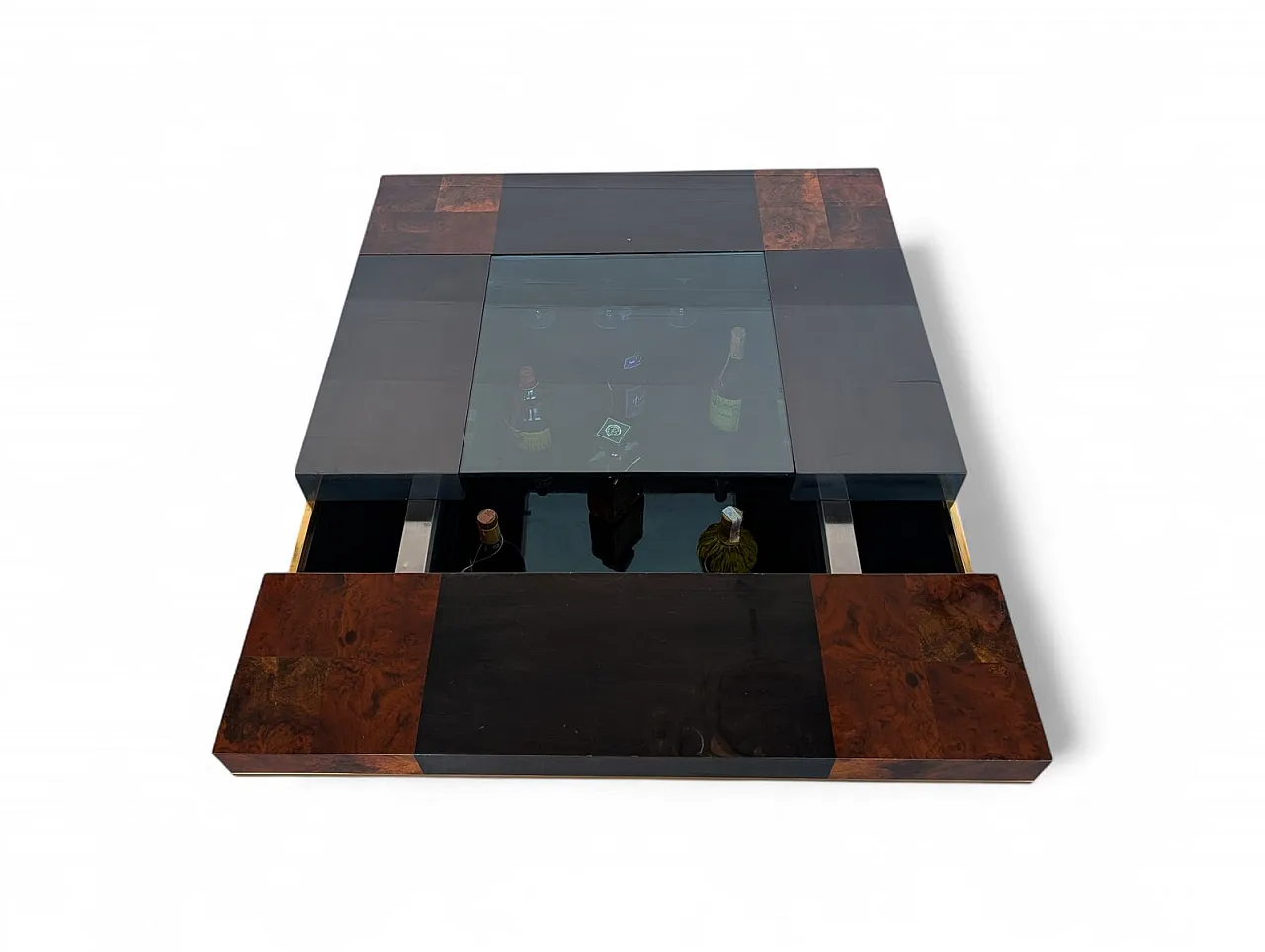 Walnut burl coffee table, 1970s 5
