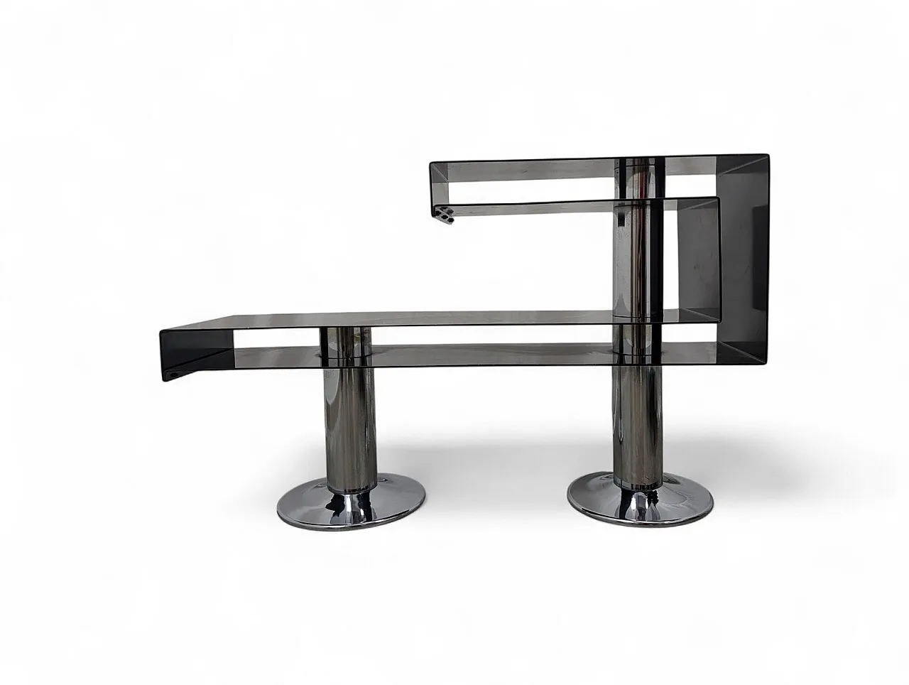 Chromed and painted metal entrance console table, 1970s 1