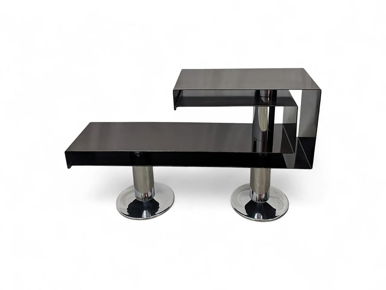 Chromed and painted metal entrance console table, 1970s 4