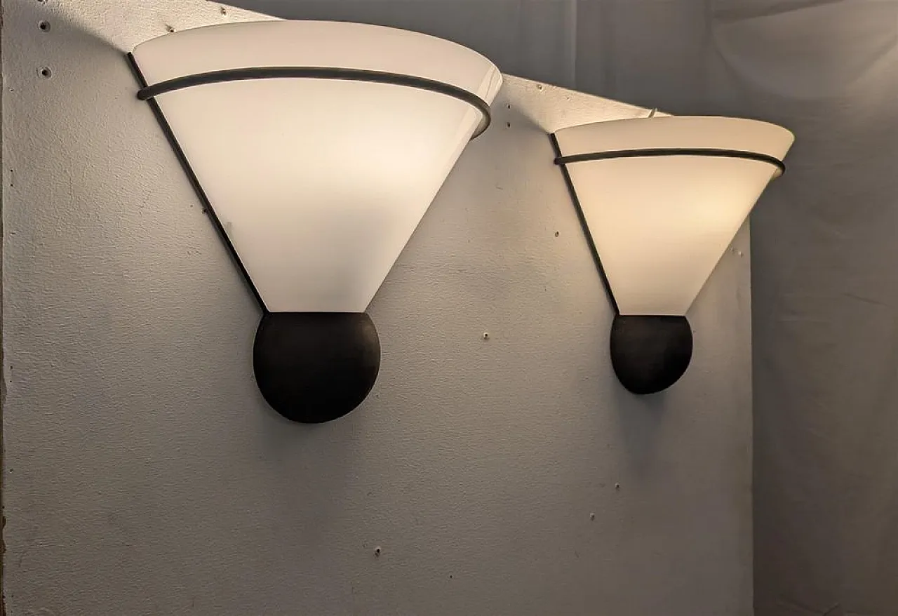 Pair of Murano glass wall lights from VeArt, 1980s 6