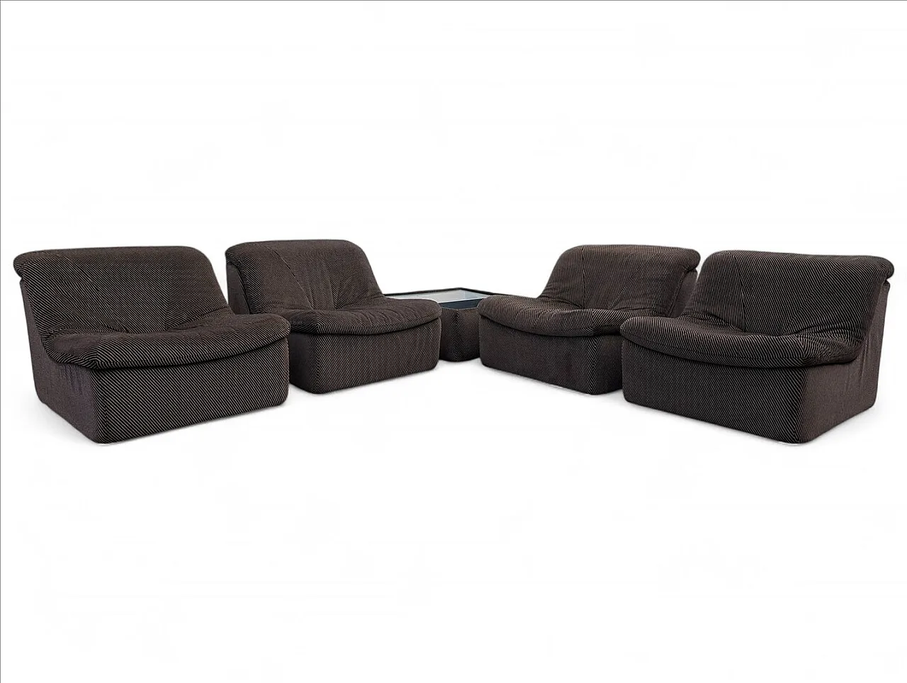 Modular fabric sofa and coffee table, 1970s 1