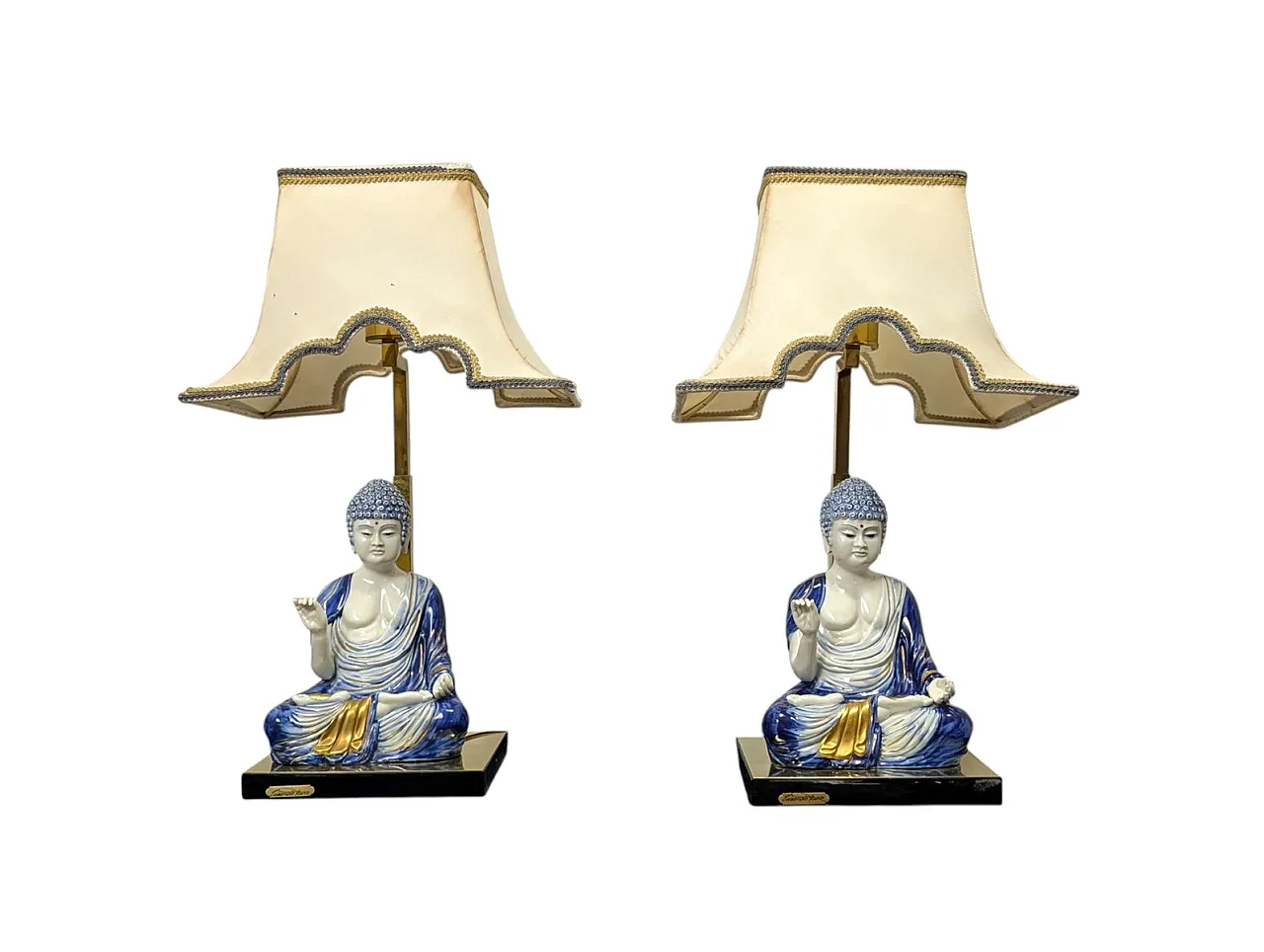 Scultura Viva porcelain Buddha Lamps by Edoardo Tasca, 1970s 1