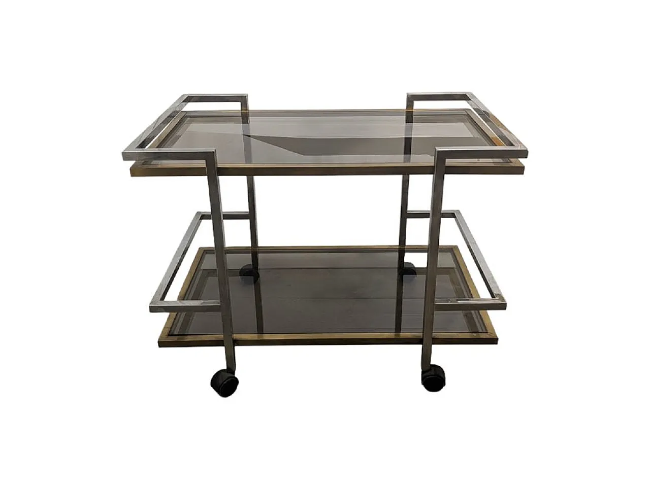 Gilt metal bar trolley, 1970s 1