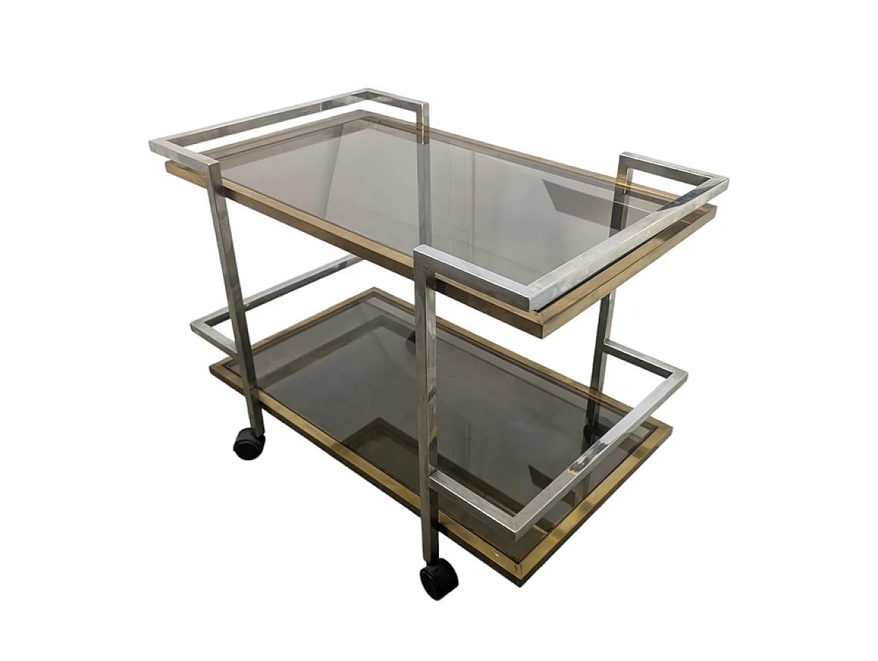 Gilt metal bar trolley, 1970s 2