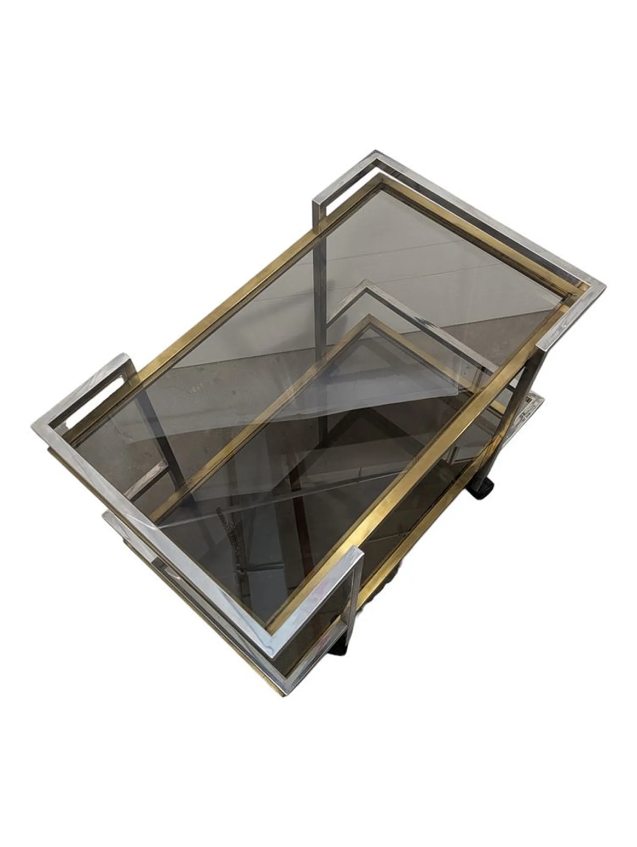 Gilt metal bar trolley, 1970s 4