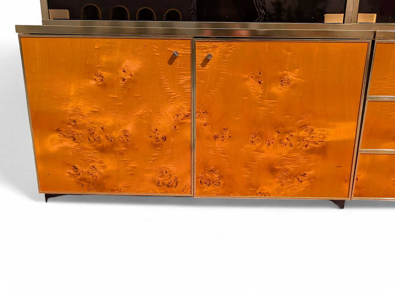 Burl wood display cabinet, 1980s 3