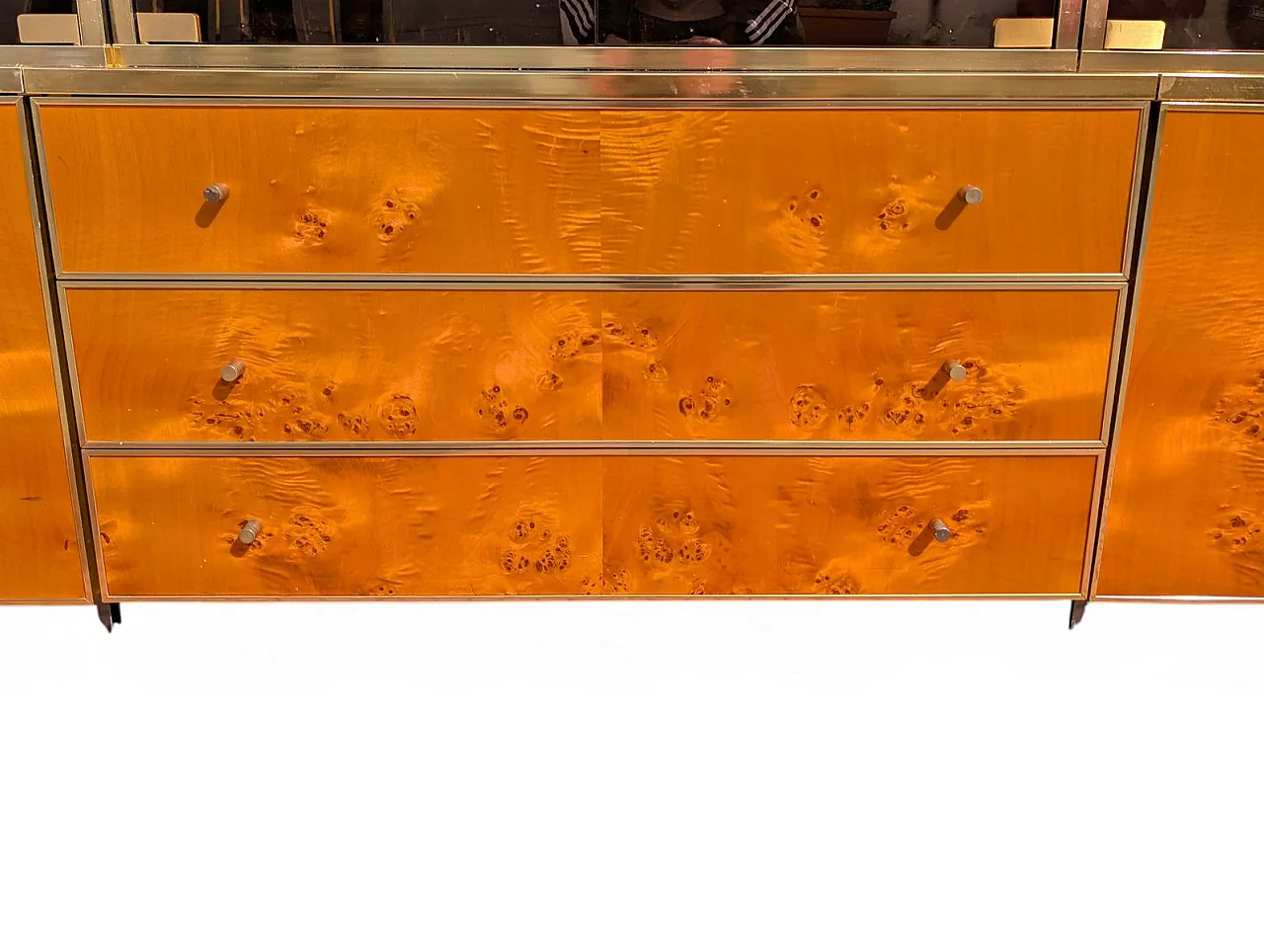 Burl wood display cabinet, 1980s 4