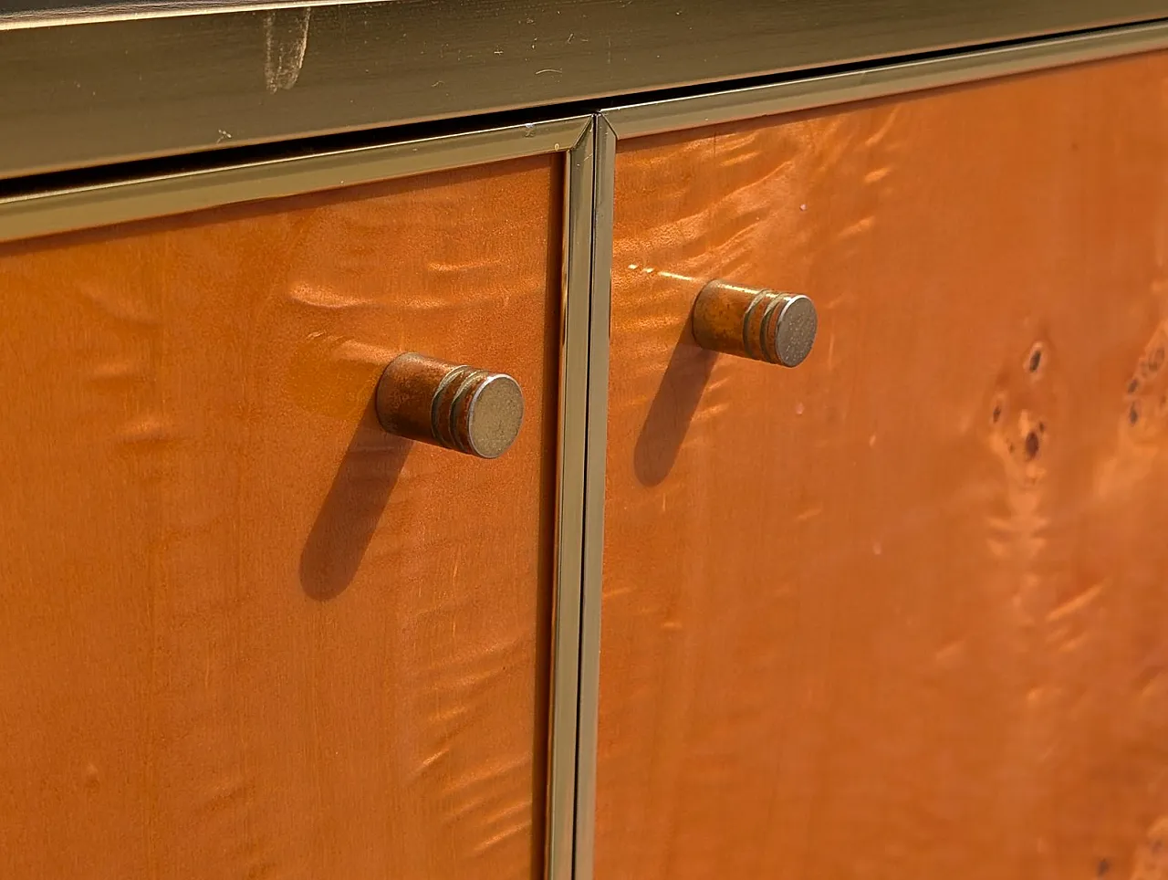 Burl wood display cabinet, 1980s 5
