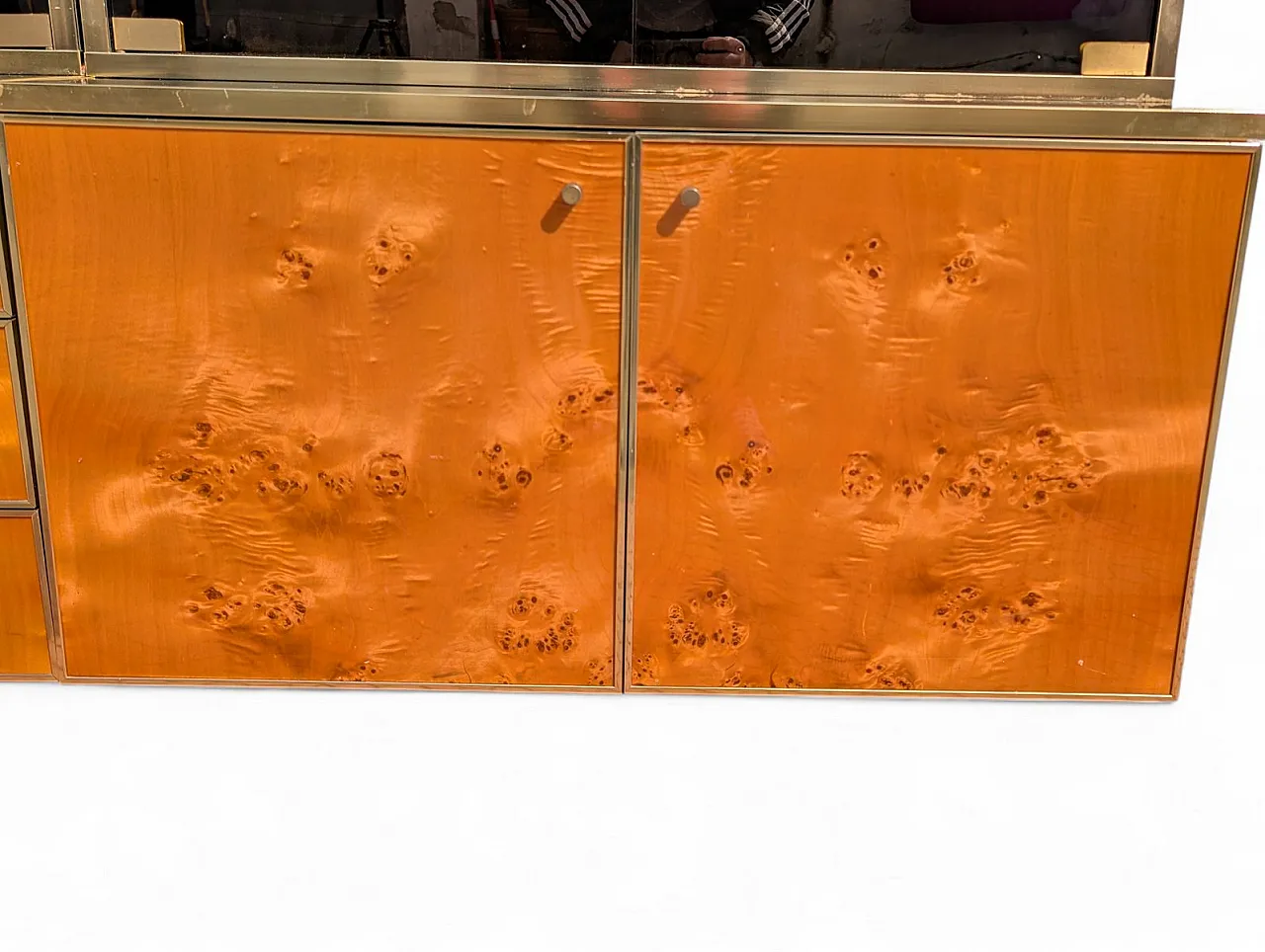 Burl wood display cabinet, 1980s 6