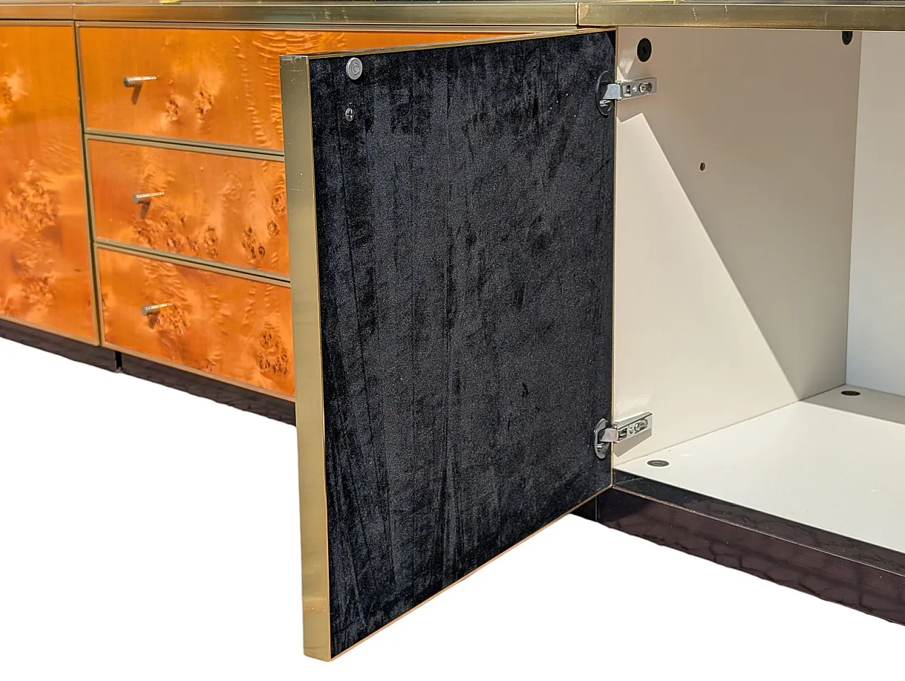 Burl wood display cabinet, 1980s 10