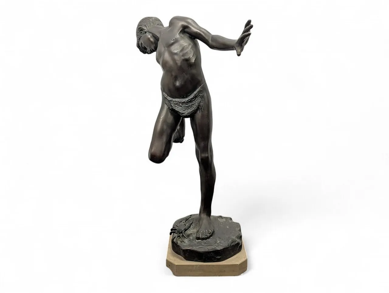 Bronze statue of a young fisherman, 20th century 2