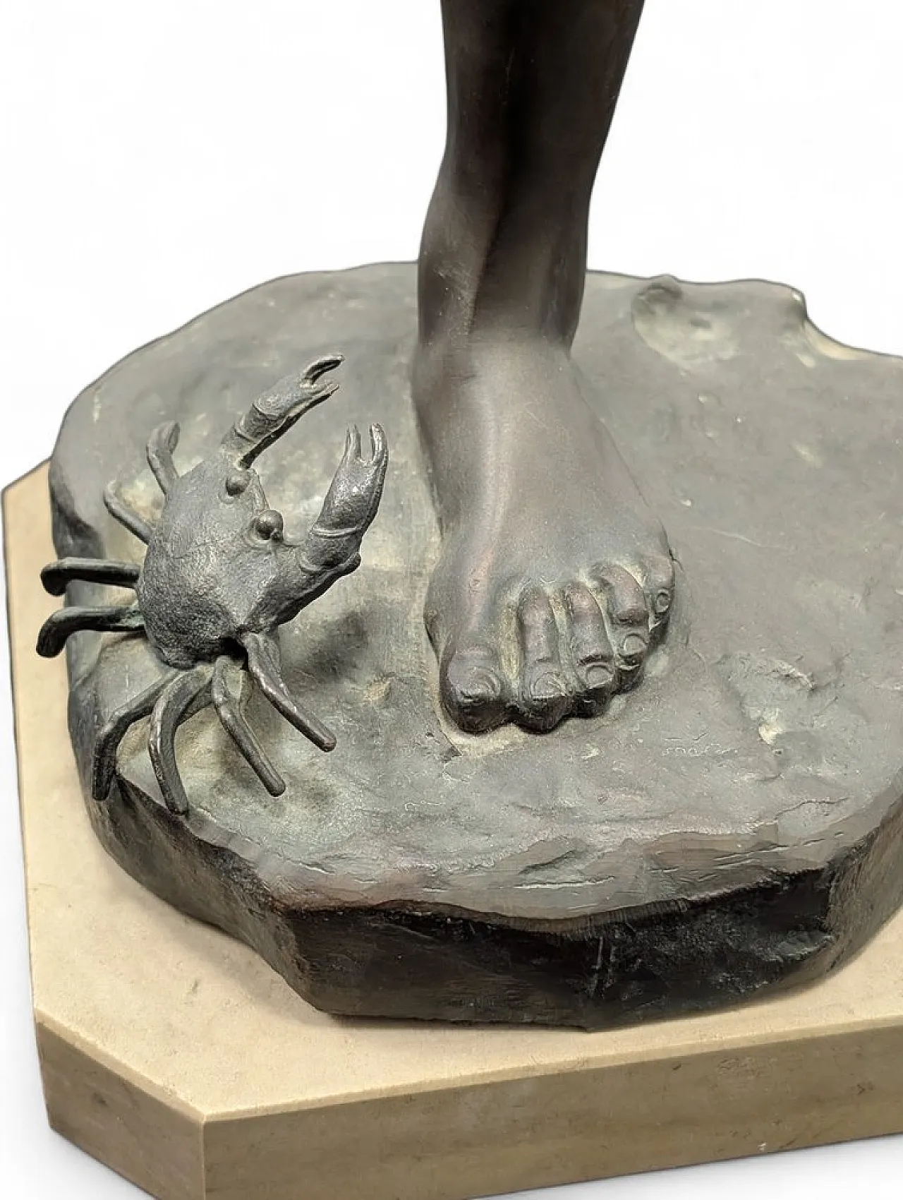 Bronze statue of a young fisherman, 20th century 8
