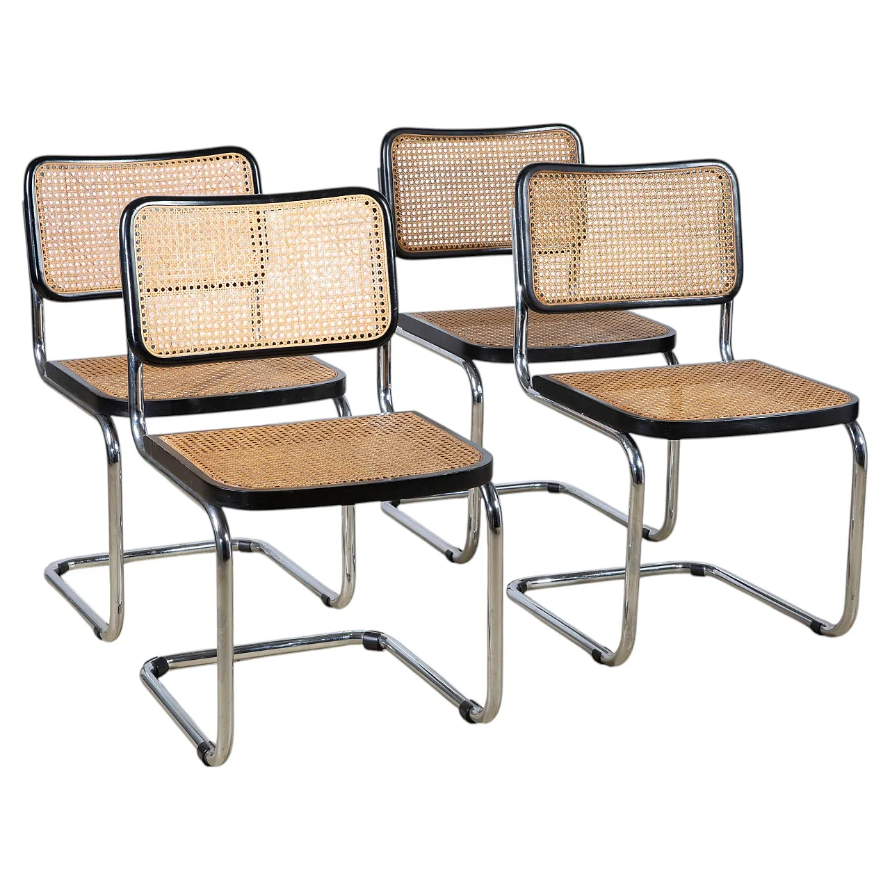 4 Cesca cantilever chairs by Marcel Breuer, 1980s 1