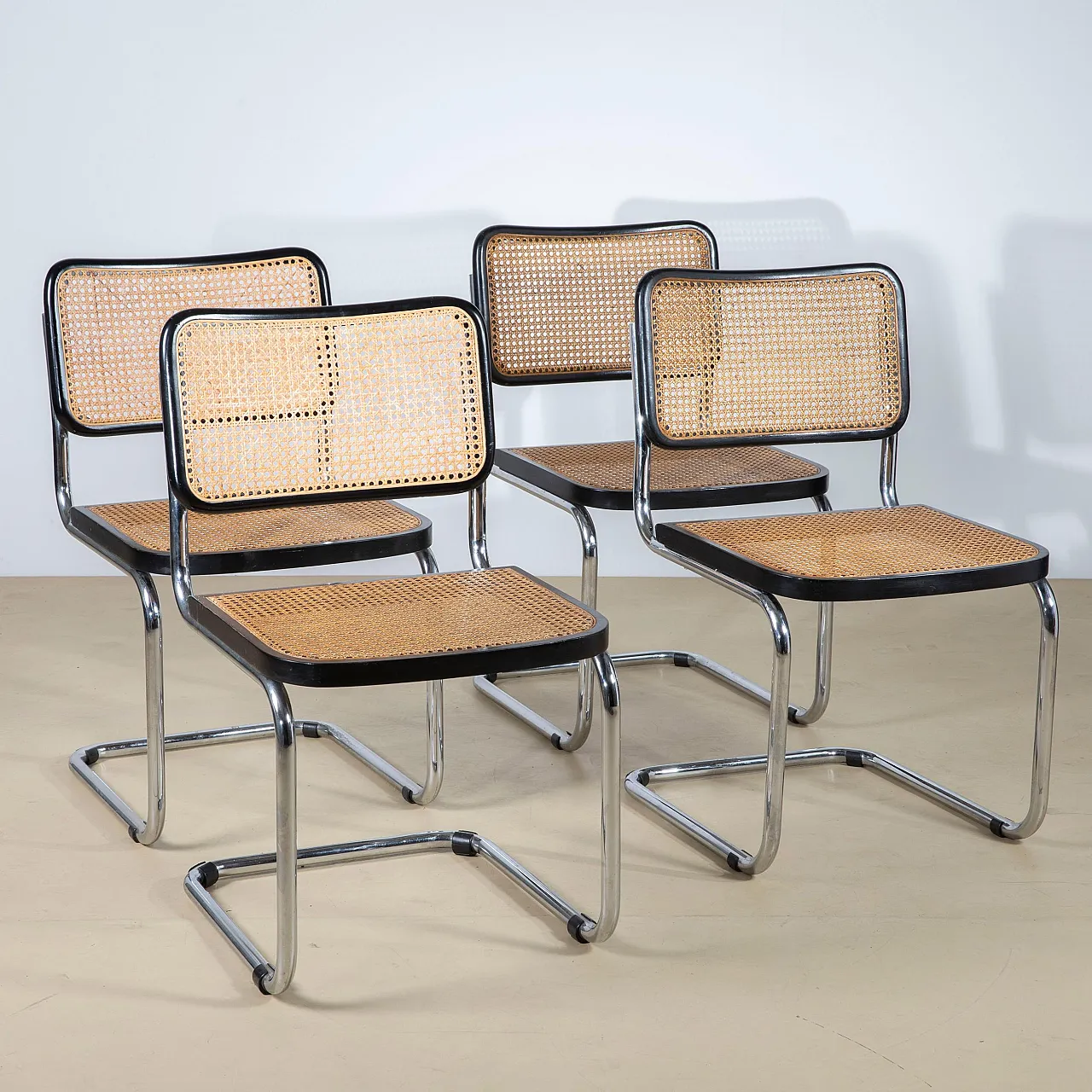 4 Cesca cantilever chairs by Marcel Breuer, 1980s 2