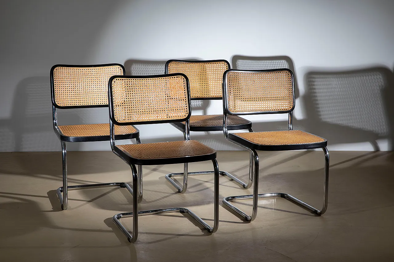 4 Cesca cantilever chairs by Marcel Breuer, 1980s 3