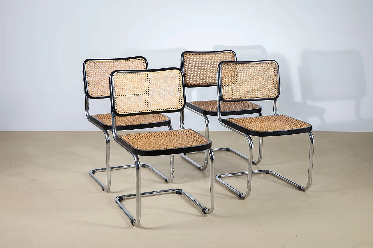 4 Cesca cantilever chairs by Marcel Breuer, 1980s 6