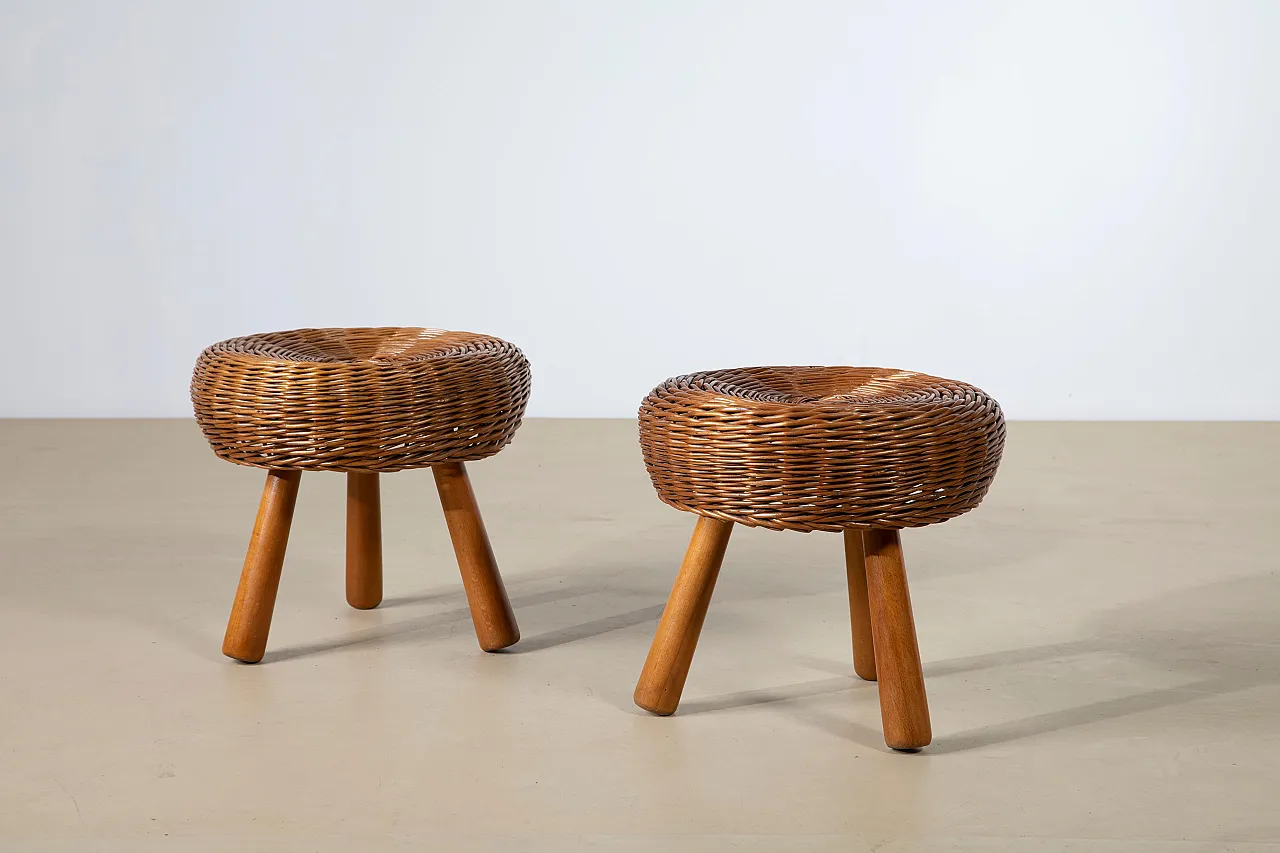 Pair of Mid-Century stools attributed to Tony Paul, 1950s 4