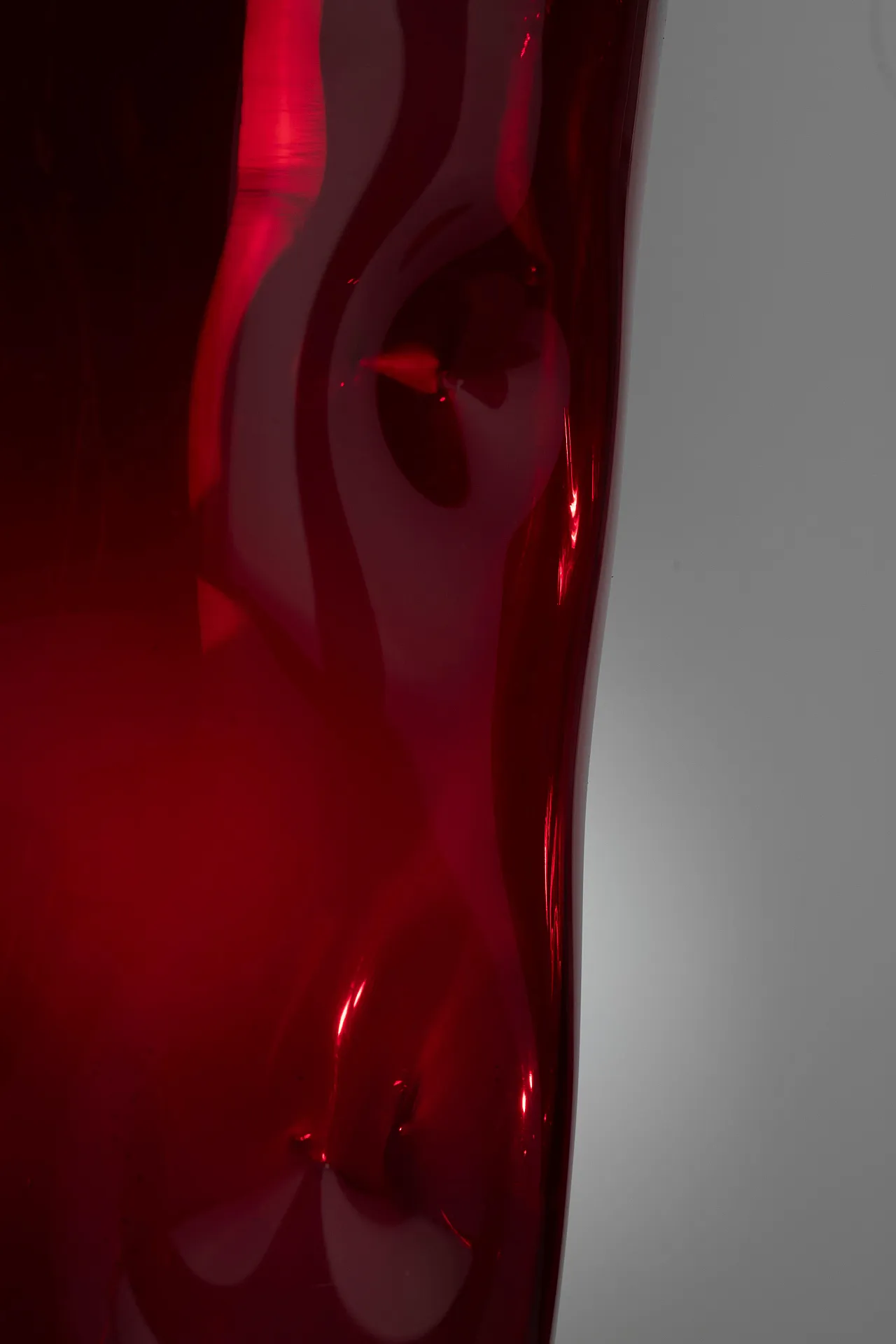 Empoli glass vase in ruby red, 1950s 6