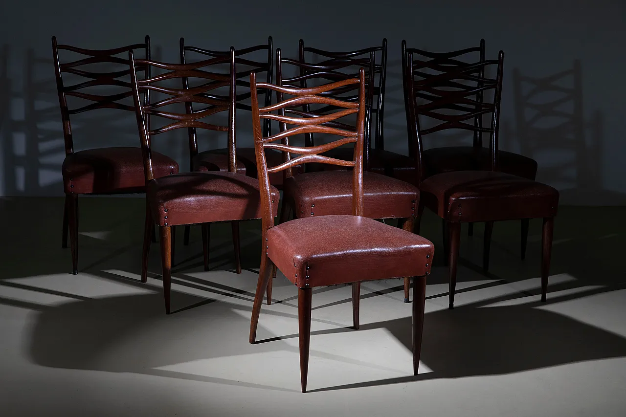 8 Dining chairs by Eugenia Alberti and Gian Luigi Reggio, 1950s 9