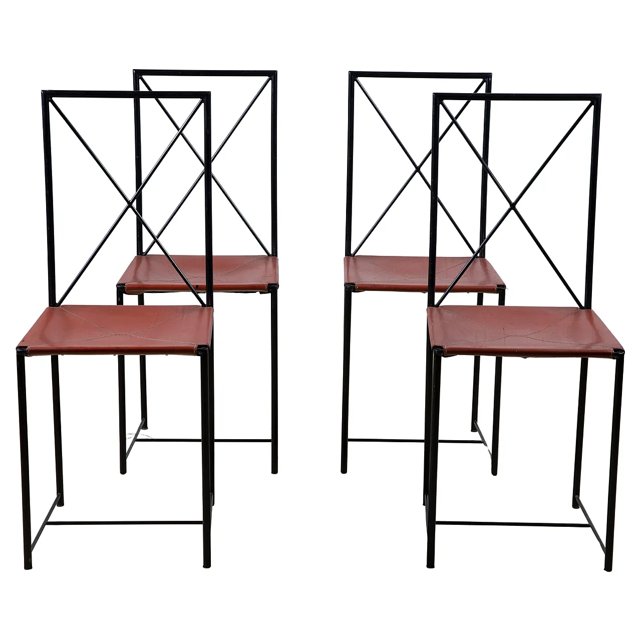 4 Moka chairs by Mario Asnago and Claudio Vender for Flexform, 1980s 1