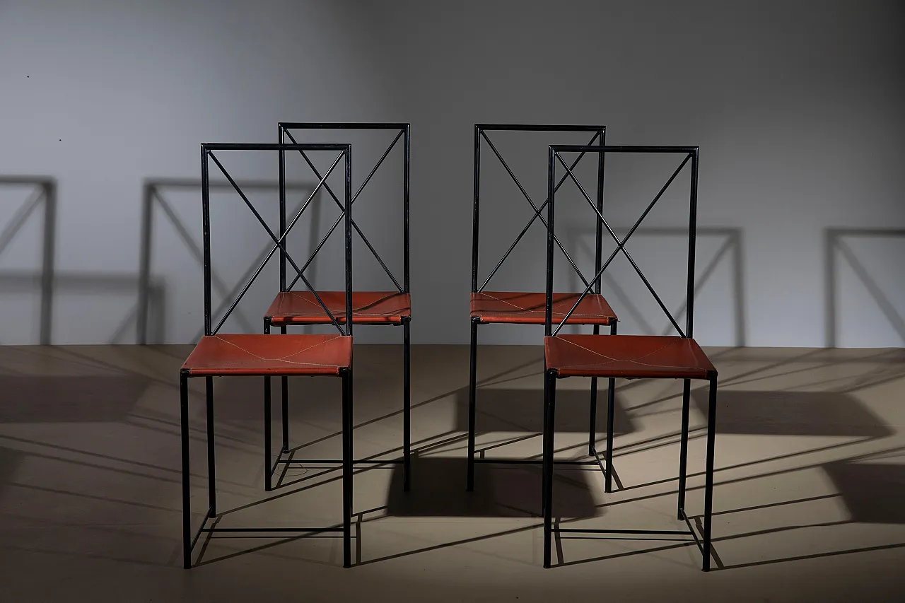 4 Moka chairs by Mario Asnago and Claudio Vender for Flexform, 1980s 2