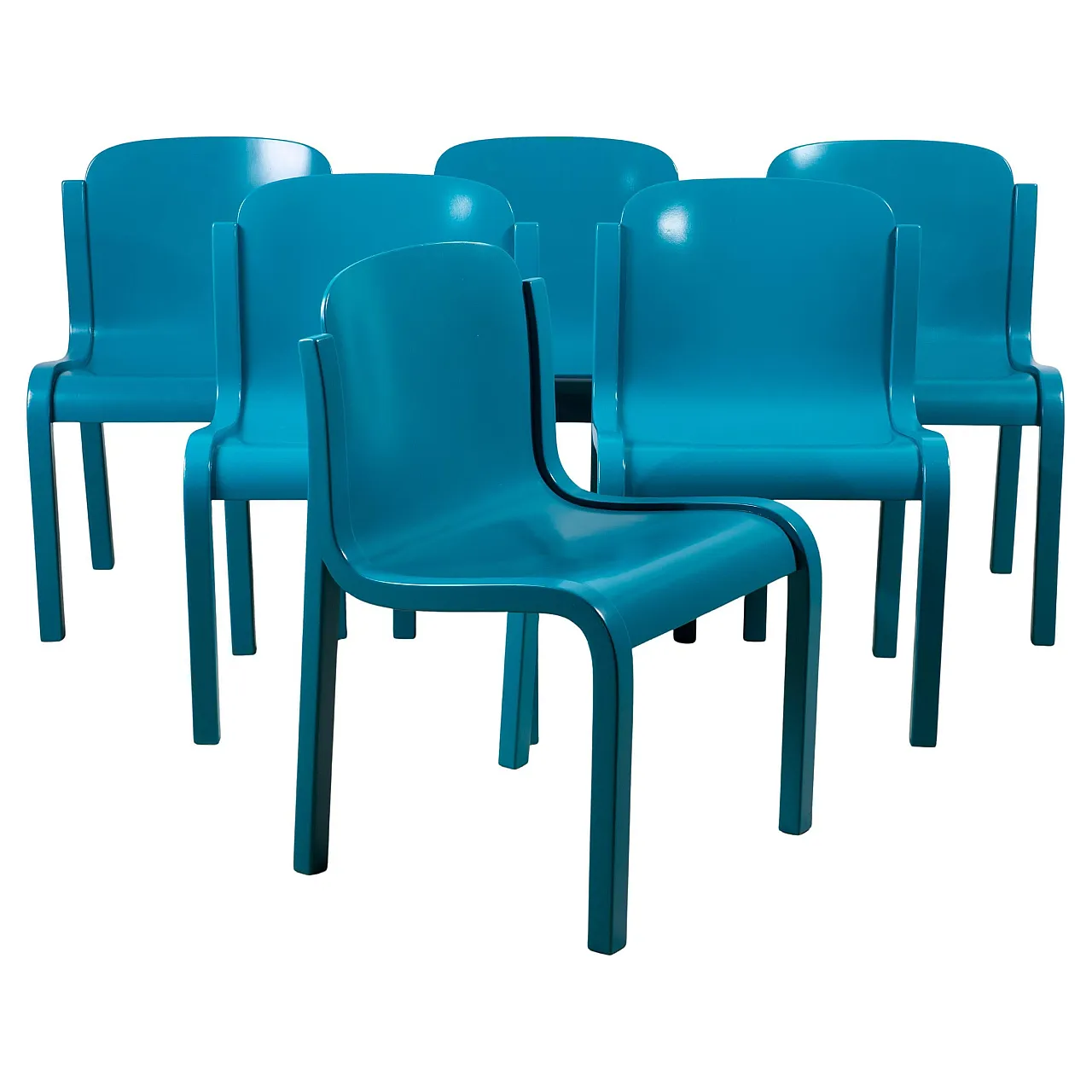 6 Mito chairs by Carlo Bartoli for Tisettanta, 1960s 1