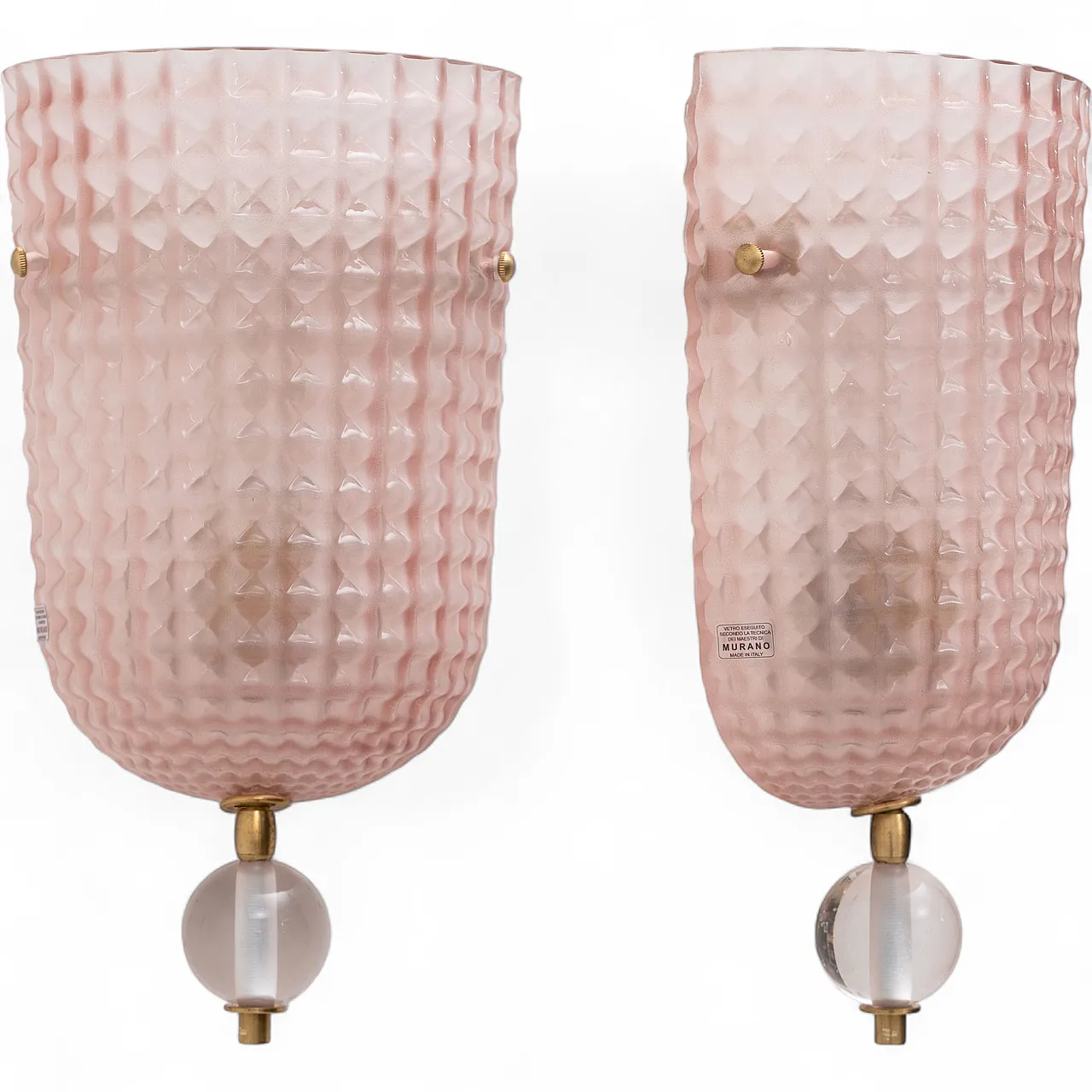Pair of Italian Murano glass wall lamps in Art Deco style, 2000s 9