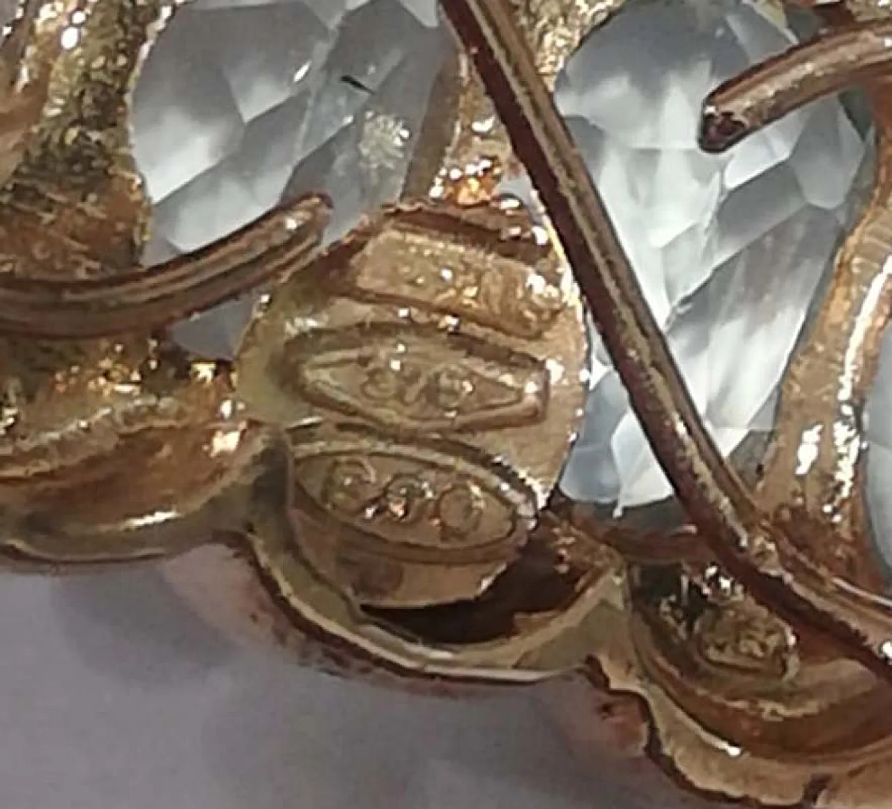 Bracciale con perle, topazio, diamanti, oro rosa e argento, anni '50 6