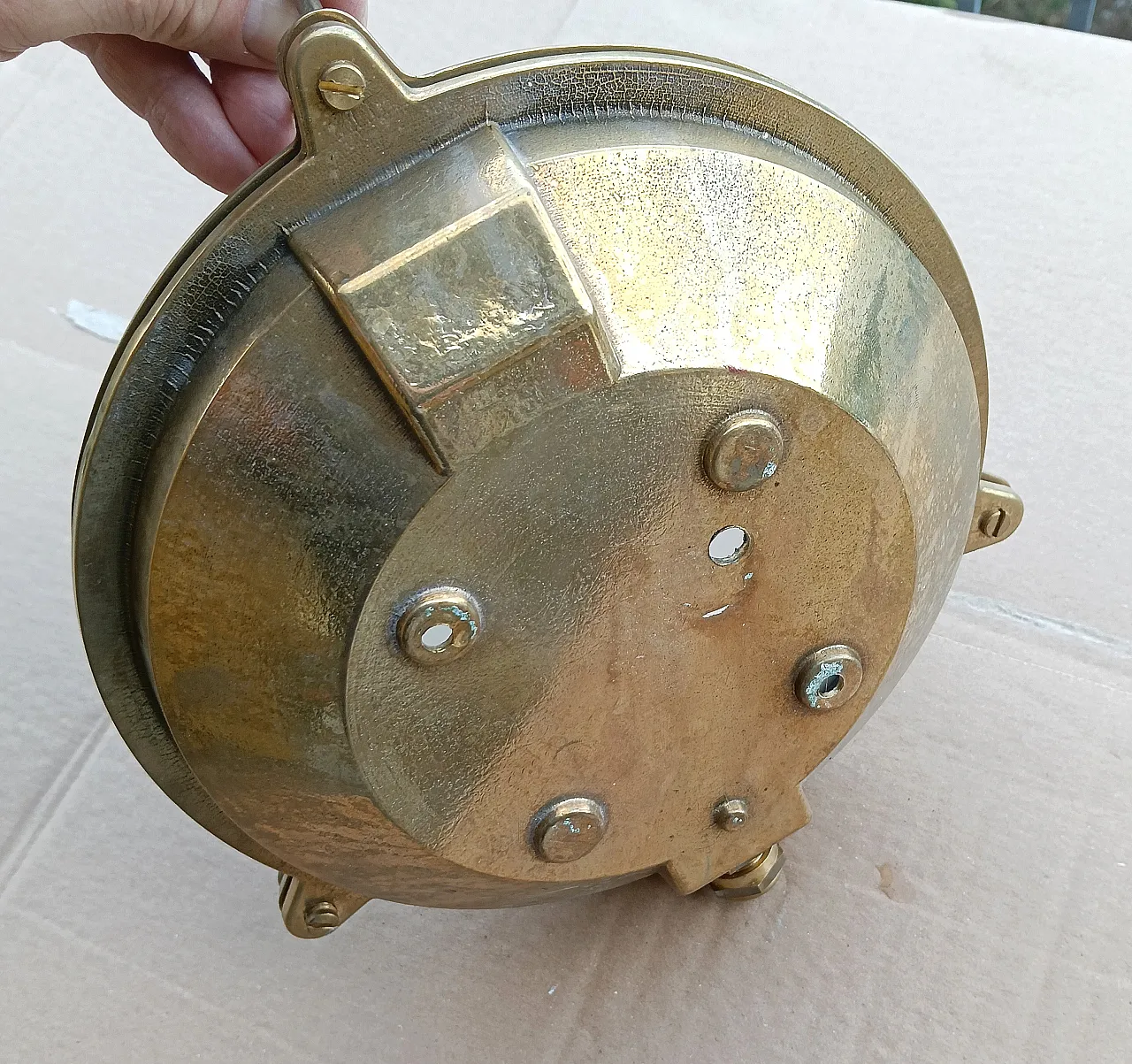 5 naval-style brass wall lamps, 1990s 11