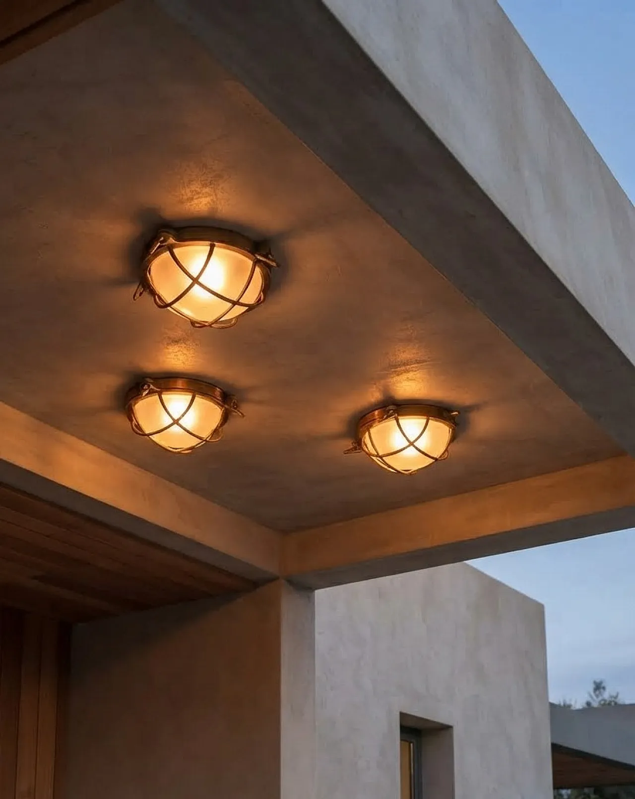 5 naval-style brass wall lamps, 1990s 14