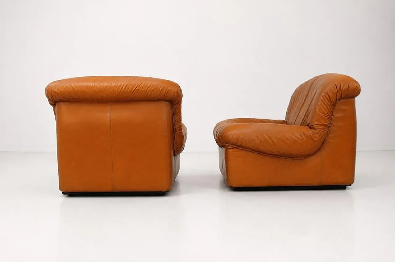 Pair of Giusy lounge chairs in leather from Neoflex, 1970s 2