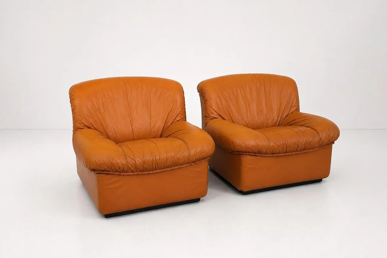 Pair of Giusy lounge chairs in leather from Neoflex, 1970s 5