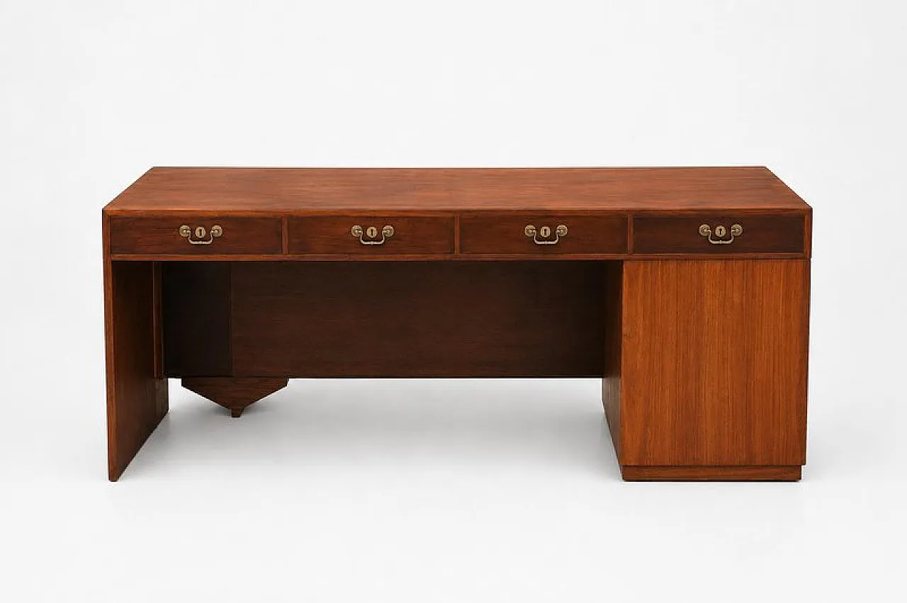 Scandinavian desk in teak and mahogany, 1940s 1