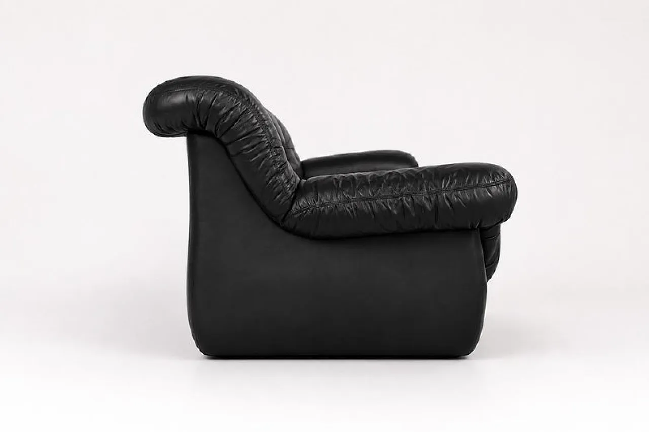 Black leather sofa from Pellerossi, 1970s 6