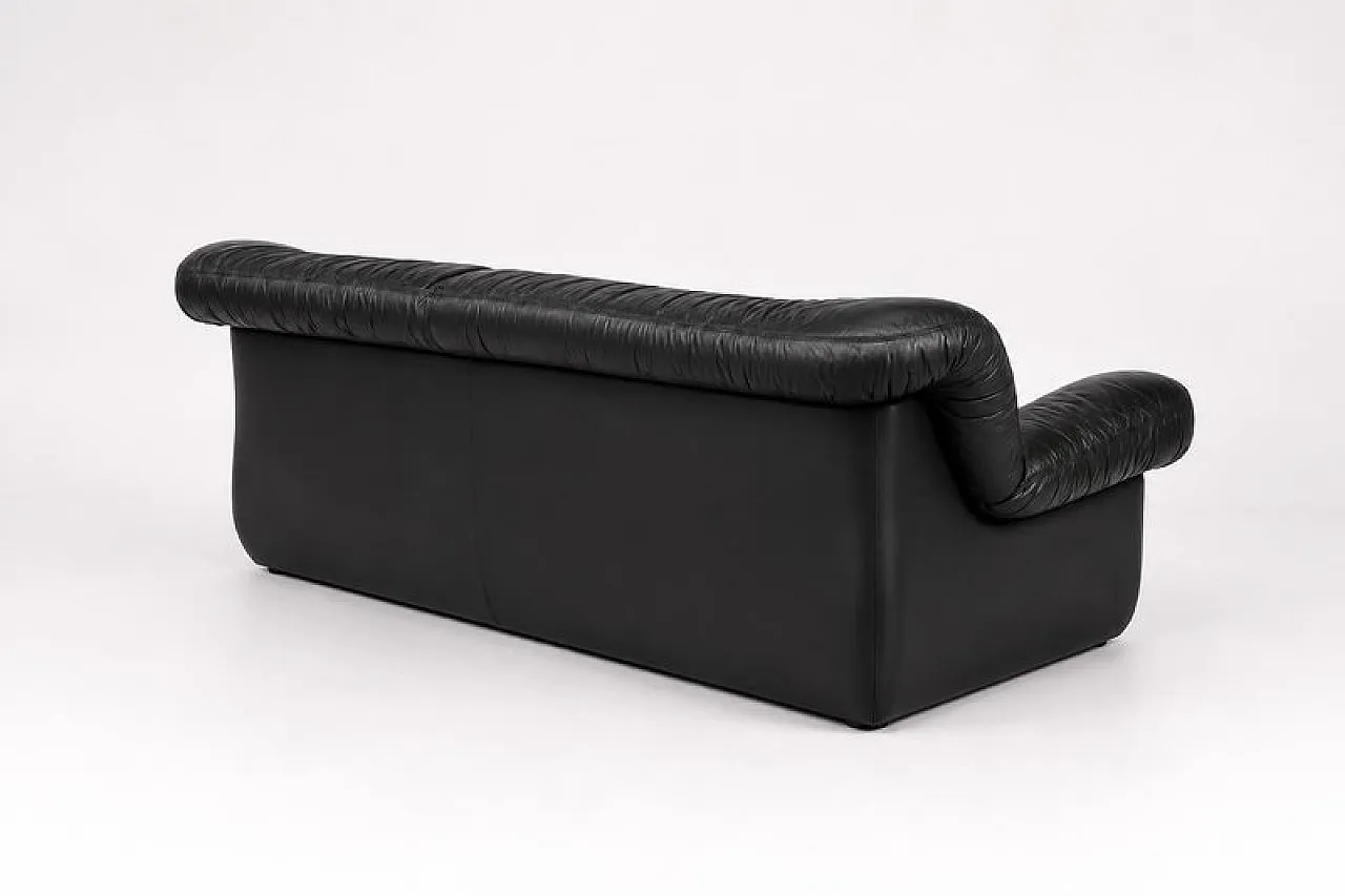 Black leather sofa from Pellerossi, 1970s 7