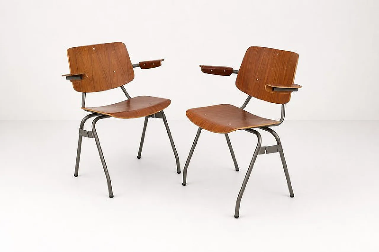 6 Stacking chairs by Kho Liang Le for Car Catwijk, 20th century 3