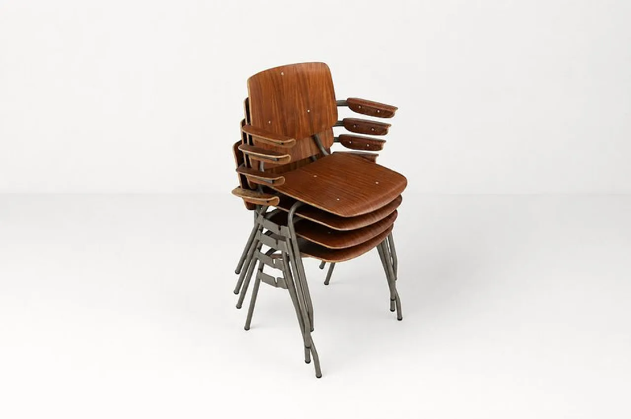 6 Stacking chairs by Kho Liang Le for Car Catwijk, 20th century 7