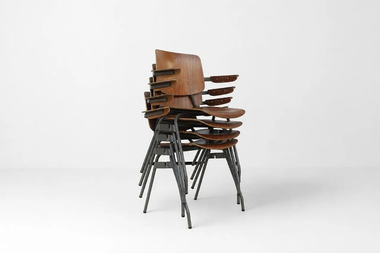 6 Stacking chairs by Kho Liang Le for Car Catwijk, 20th century 8