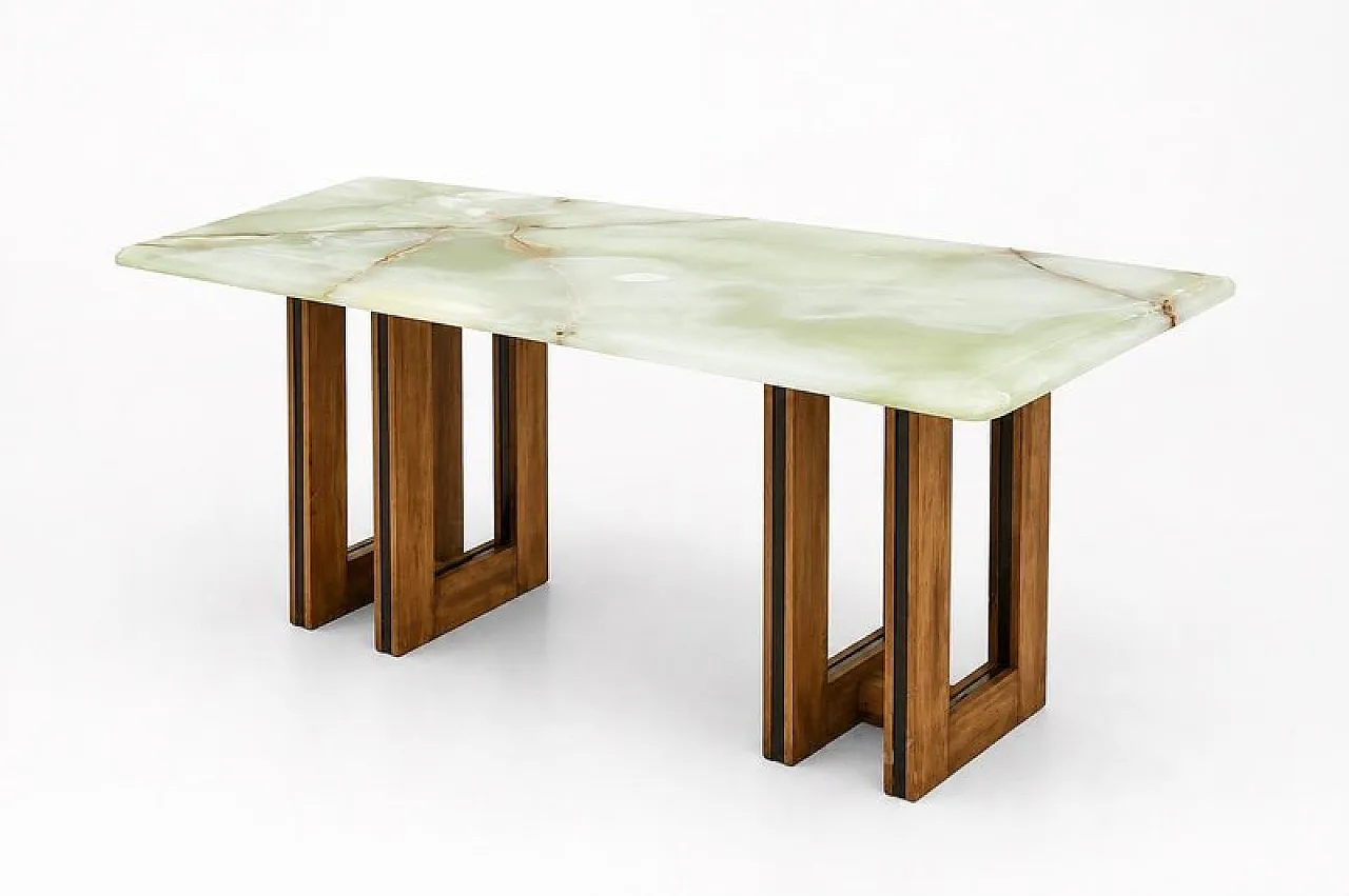Architectural coffee table with onyx top, 1970s 1