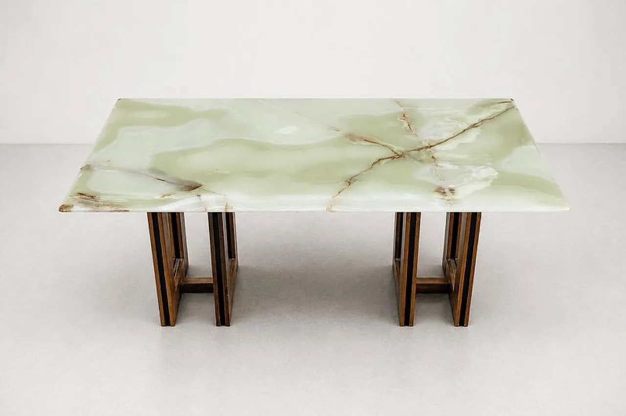 Architectural coffee table with onyx top, 1970s 2